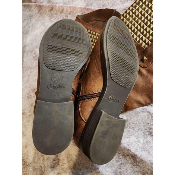 Candies Brown & Copper Studded Cowboy Boots Size 9 - Picture 2 of 3